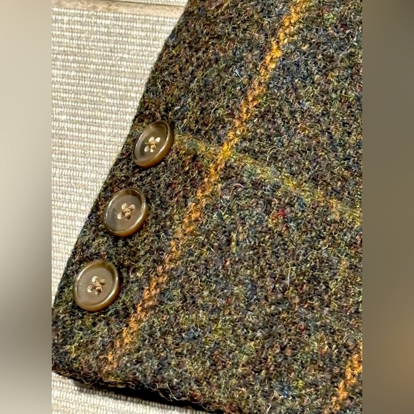 J Peterman Tweed Blazer Jacket Plaid Sport Coat Double Vented Wool Sz 42 R NEW - Picture 13 of 15